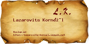 Lazarovits Kornél névjegykártya